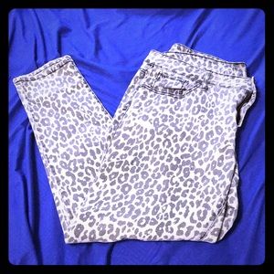 Gray Cheetah Print Jeans